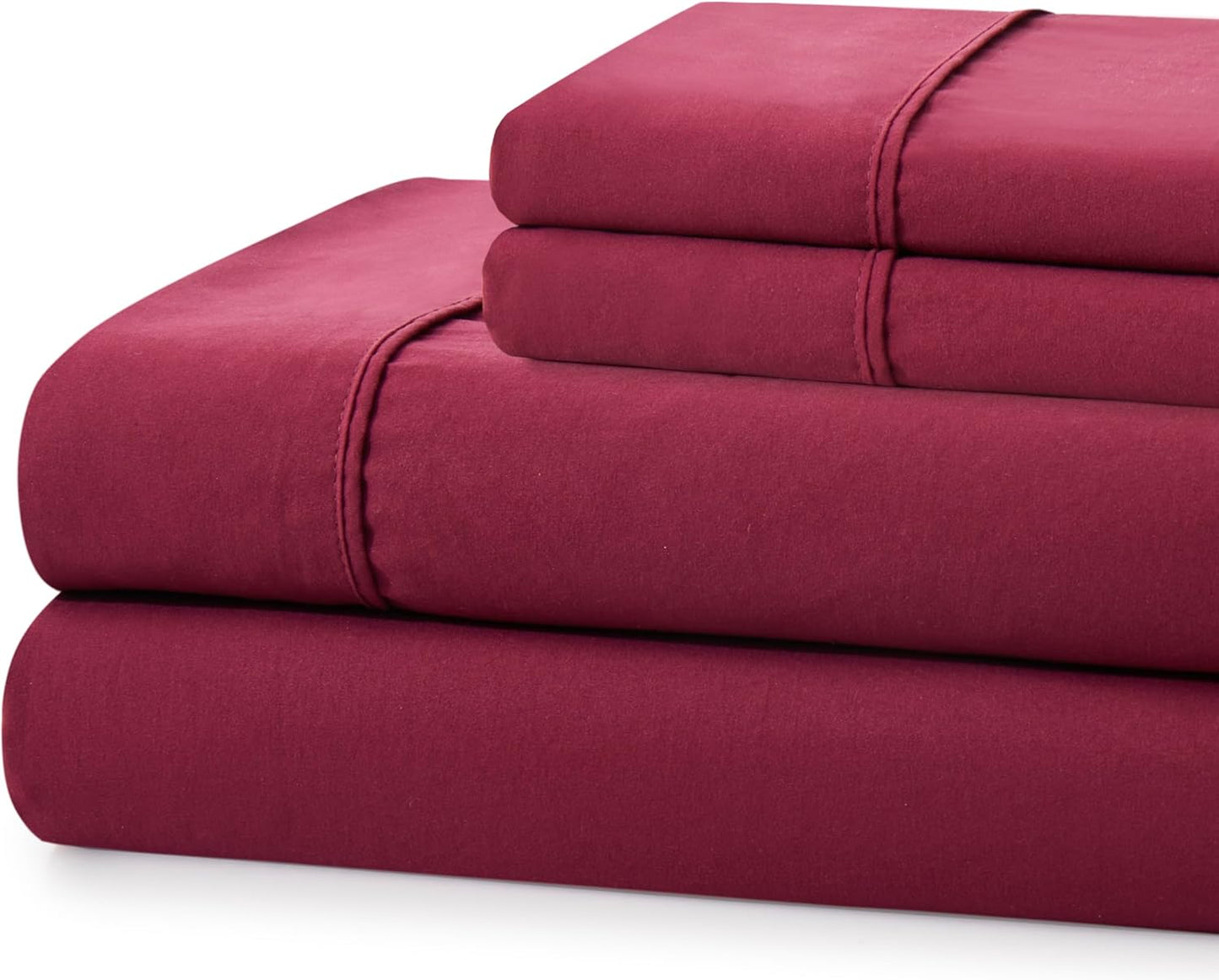 Bedding Long Staple Cotton All Season 4 Pieces Sheet Set with 2 Pillowcases