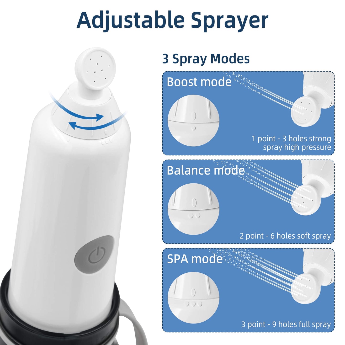 CreWear Portable Bidet for Travel, 280ML Large Capacity Rechargeable Handheld Personal Travel Bidet for Women Men Cleaning, Black