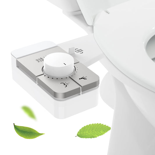 Bidet Attachment for Toilet Self Cleaning Dual Nozzles, Adjustable Water Pressure, Feminine & Rear Wash, Non-Electric Fresh Water Bidet Toilet Seat Attachment B020