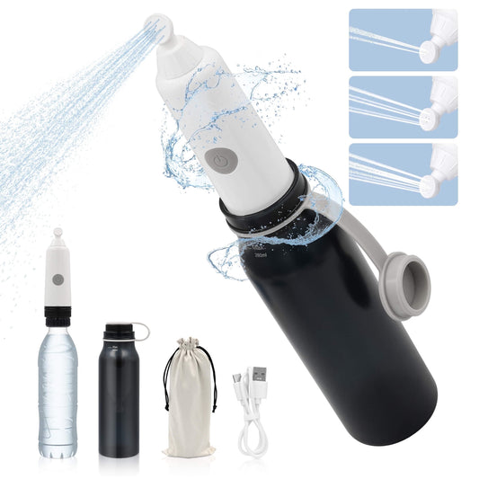 CreWear Portable Bidet for Travel, 280ML Large Capacity Rechargeable Handheld Personal Travel Bidet for Women Men Cleaning, Black