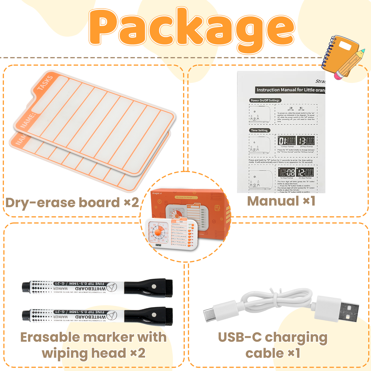 Chargeable Task Timer, to-do List with Visual Timer for Adults and Students, Daily Chore Board for Kids, 60-Minute Visual Timer for Classroom, Office and Home, Time Management Tool