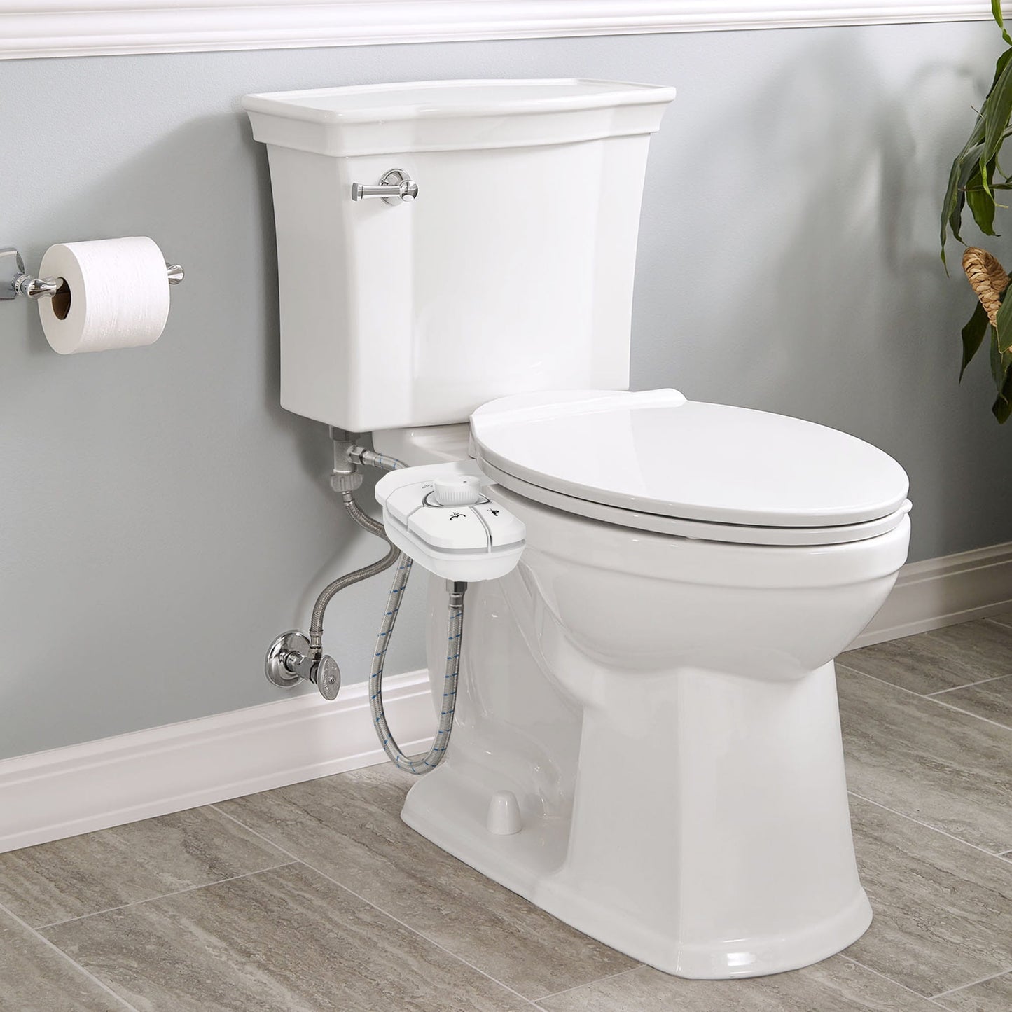 Bidet Attachment for Toilet, Self Cleaning Dual Nozzles, Adjustable Water Pressure, Feminine & Rear Wash, Non-Electric Fresh Water Bidet Toilet Seat Attachment B017